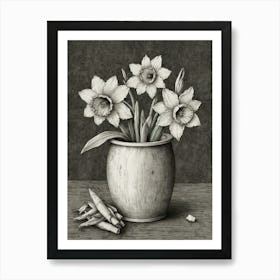 Daffodils In A Pot Art Print