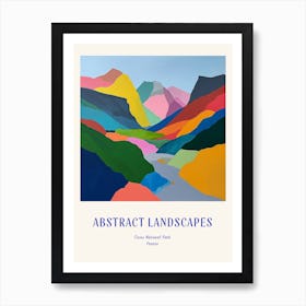 Colourful Abstract Crins National Park France 1 Poster Blue Art Print