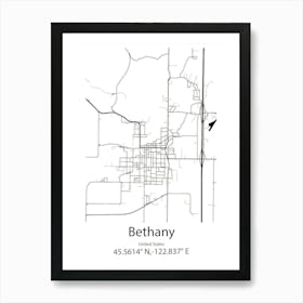 Bethany,United States Minimalist Map Art Print