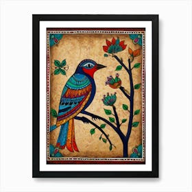 Default Traditional Indian Madhubani Style Painting Of A Birds 0 (3) Art Print