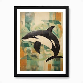 Matisse Style Orca Whale Collage Art Print