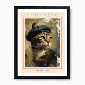 Kitsch Cat In A Beret 3 Poster Art Print