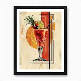 Art Deco Rosemary Cocktail 1 Art Print