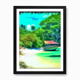 Koh Rong Cambodia Soft Colours Tropical Destination Art Print