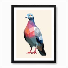 Colourful Geometric Bird Pigeon 2 Art Print