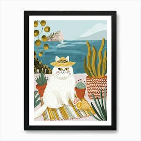 Persian Cat Storybook Illustration 3 Art Print