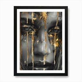 Gold Face 3 Art Print