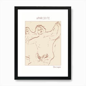 Line Art Minimalist – Aphrodite – Otto Lingner – Classic Painting 1 Art Print