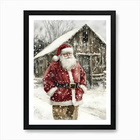 Santa Claus In The Snow 8 Art Print