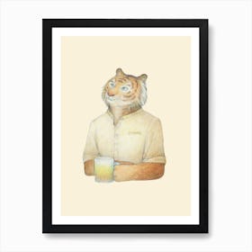 Tiger And Beer Art Print