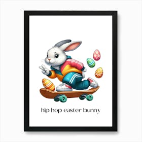 Easter bunny hip hop.kids rooms.nursery rooms.gifts for kids.5 Art Print