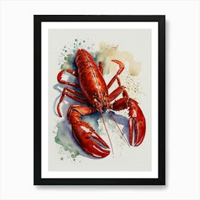 Lobster Watercolor Painting Art Print