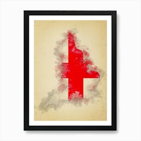 England Flag Vintage Art Print