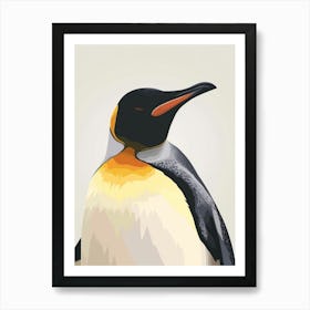 King Penguin Ross Island Minimalist Illustration 1 Art Print