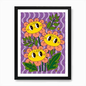 Smiley Face Flower (3) Art Print