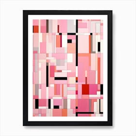 Pink Patchwork Art Print