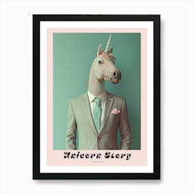 Toy Pastel Unicorn In A Suit 1 Poster Art Print