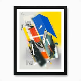 Abstract Mobile Black Blue Yellow Red Art Print