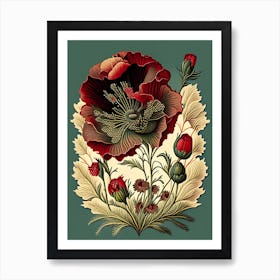 Poppy 1 Floral Botanical Vintage Poster Flower Art Print