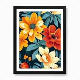 Floral Pattern 48 Art Print