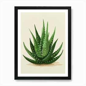 Aloe Vera Plant Minimalist Illustration 8 Art Print