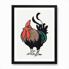 Vintage Rooster Art Print, Edward Penfield Art Print