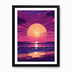 Sunset At The Beach Art Print