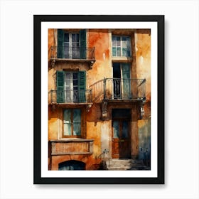 Watercolor Of A Building 1 Art Print