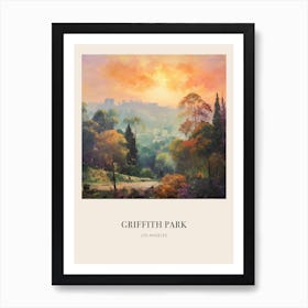 Griffith Park Los Angeles 2 Vintage Cezanne Inspired Poster Art Print