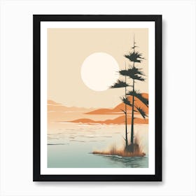 Autumn , Fall, Landscape, Inspired By National Park in the USA, Lake, Great Lakes, Boho, Beach, Minimalist Canvas Print, Travel Poster, Autumn Decor, Fall Decor 1 Art Print