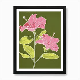 Pink & Green Bougainvillea 3 Art Print