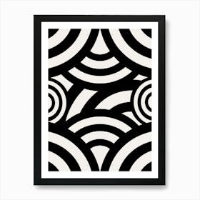 Retro Vintage Abstract Arches Black And White Art Print