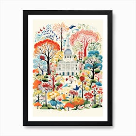 Central Park Conservatory Garden Usa Modern Illustration 1 Art Print