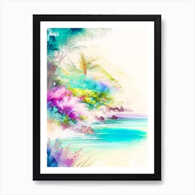 Maui Hawaii Watercolour Pastel Tropical Destination Art Print