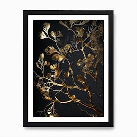 Gold Ginkgo Tree Art Print