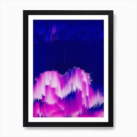 Colorful Abstract Glitch Sky (5) Art Print