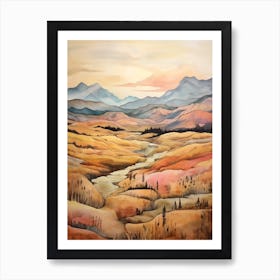 Autumn National Park Painting Kootenay National Park British Columbia Canada 3 Art Print