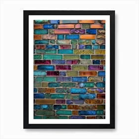 Colorful Brick Wall Art Print