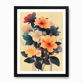 Abstract Flowers 1 Art Print