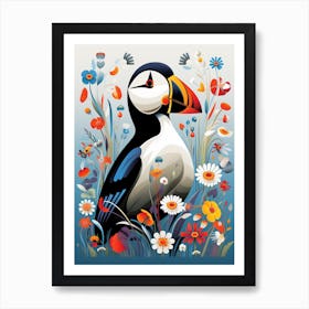 Scandinavian Bird Illustration Puffin 2 Art Print