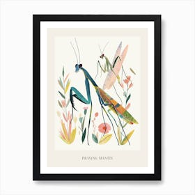 Colourful Insect Illustration Praying Mantis 10 Poster Art Print