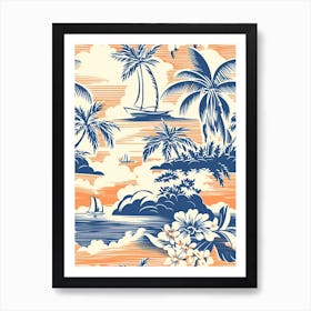 Barbados, Inspired Travel Pattern 2 Art Print