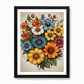 Bouquet Of Flowers 4 Art Print