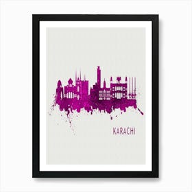 Karachi Pakistan City Purple Art Print