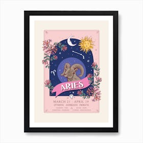 Zodiac Sign Aries Art Print