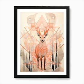 Geometric Abstract Animal Illustration 7 Art Print