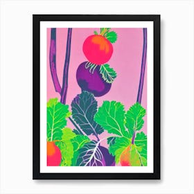 Beetroot 2 Risograph Retro Poster vegetable Art Print