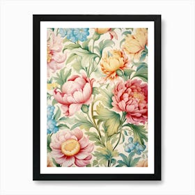 Floral Wallpaper 351 Art Print