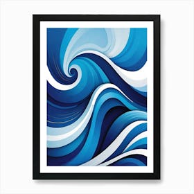 Abstract Blue Wave Art Print