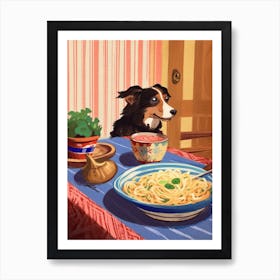 Dog And Pasta 2 Art Print
